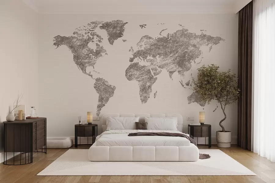 murales de pared Mapa de texturas del mundo w03312v2