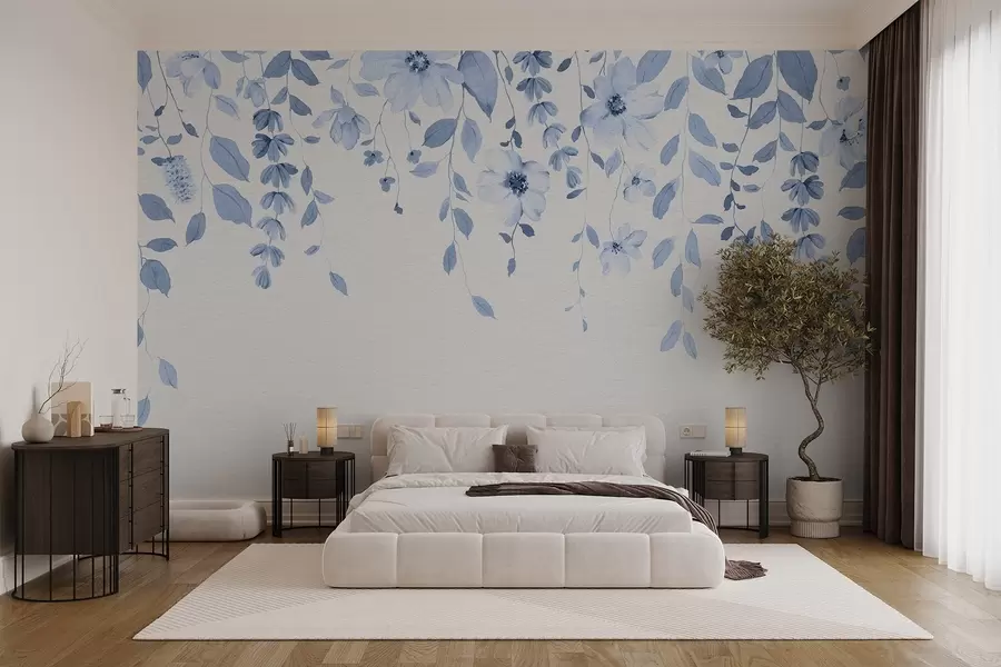 murales de pared Flores y hojas colgantes de acuarela w03315v3