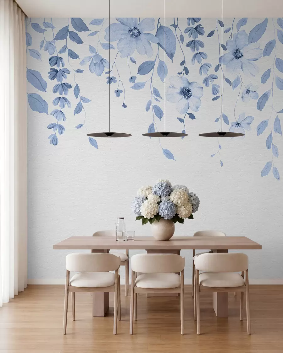 murales de pared Flores y hojas colgantes de acuarela w03315v3