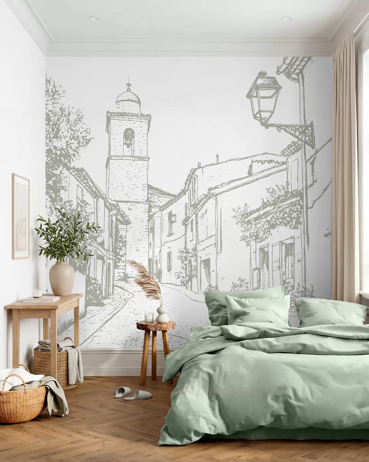 murales de pared Cuaderno de pueblo en oliva w03345