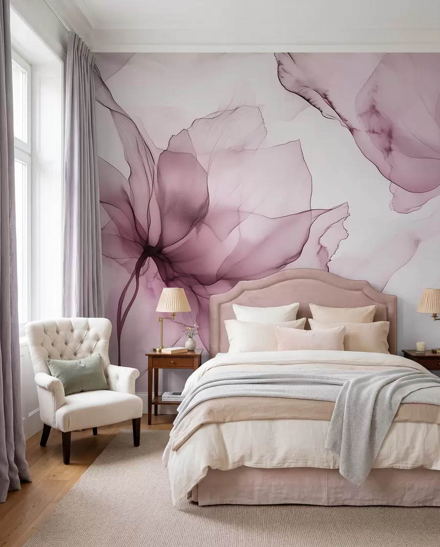 murales de pared Flores en ciruela w03406v1