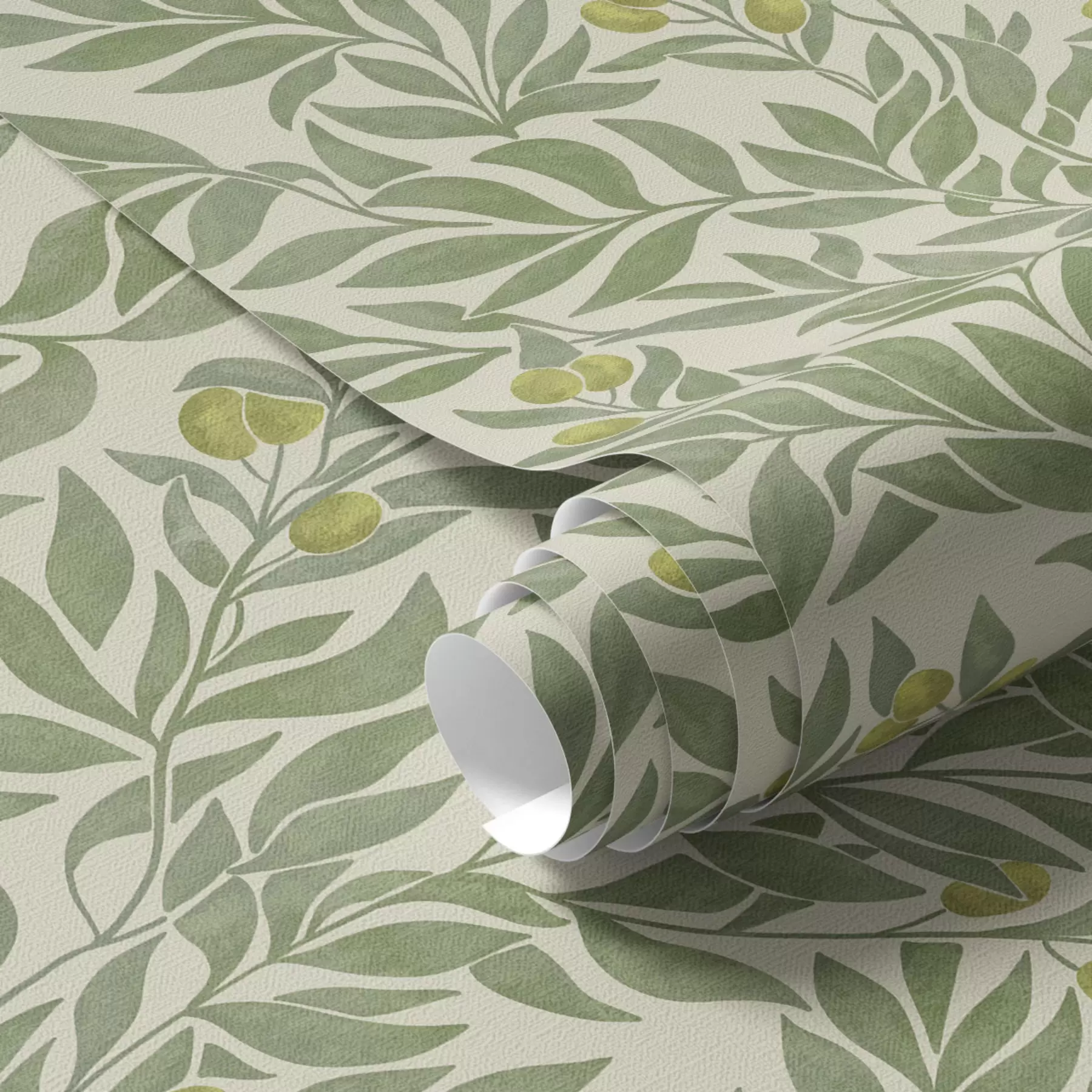 murales de pared Ramas de olivo verde a00026