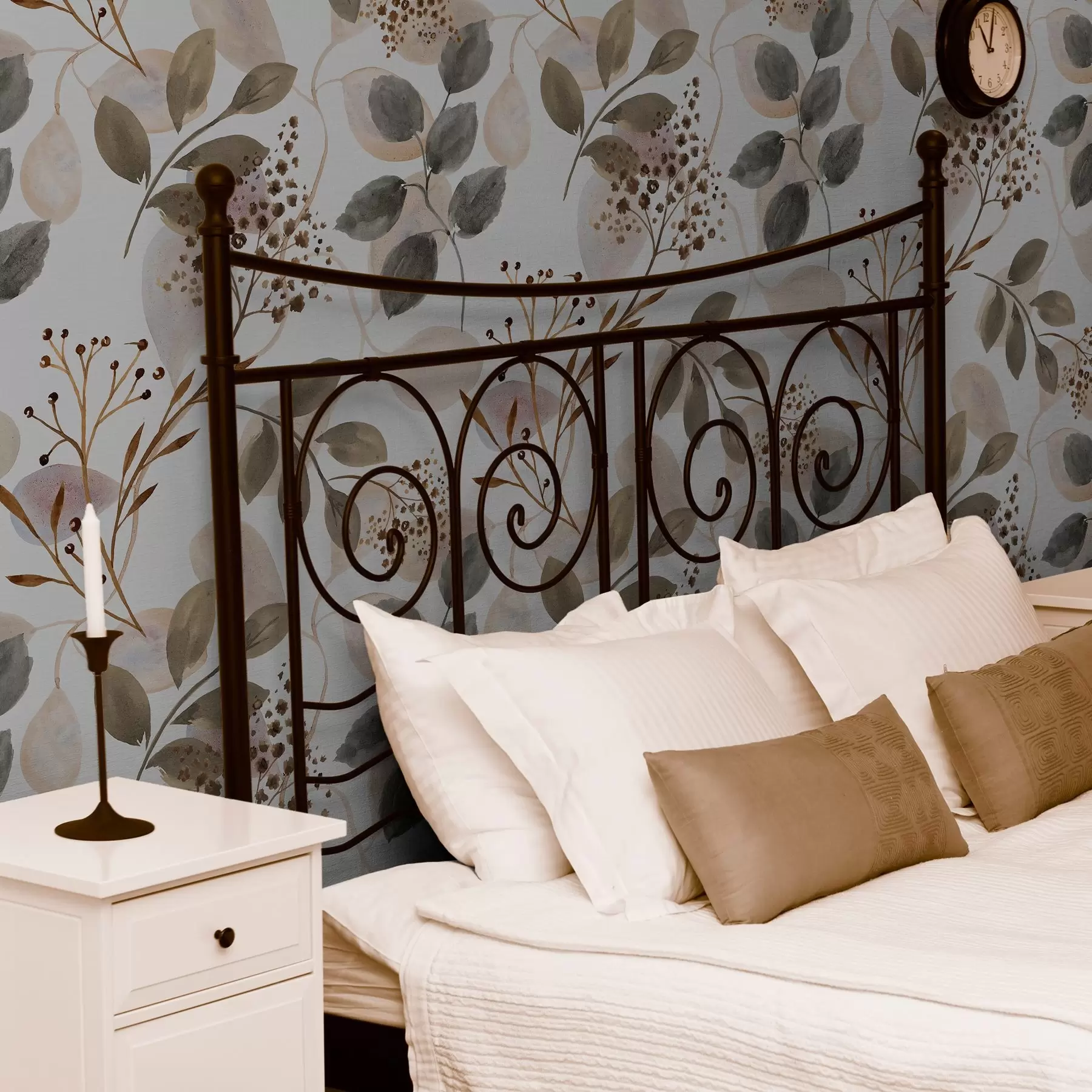 murales de pared Hojas de otoño en estilo acuarela a00048