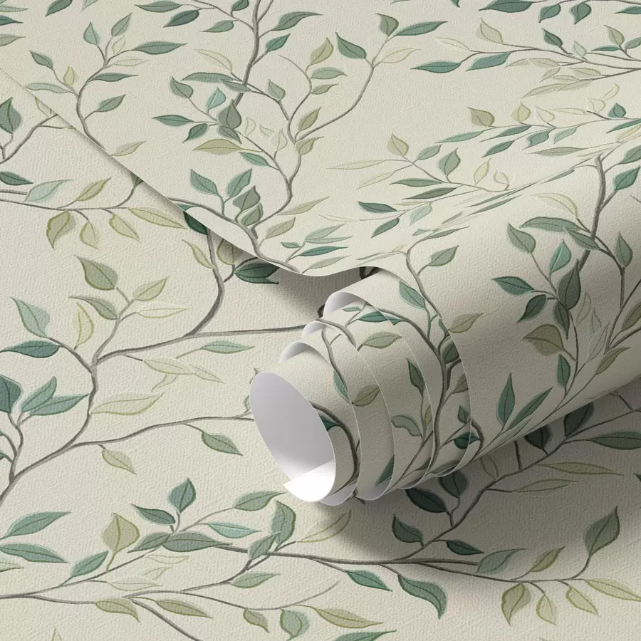 murales de pared Suaves ramitas retorcidas con hojas a00071