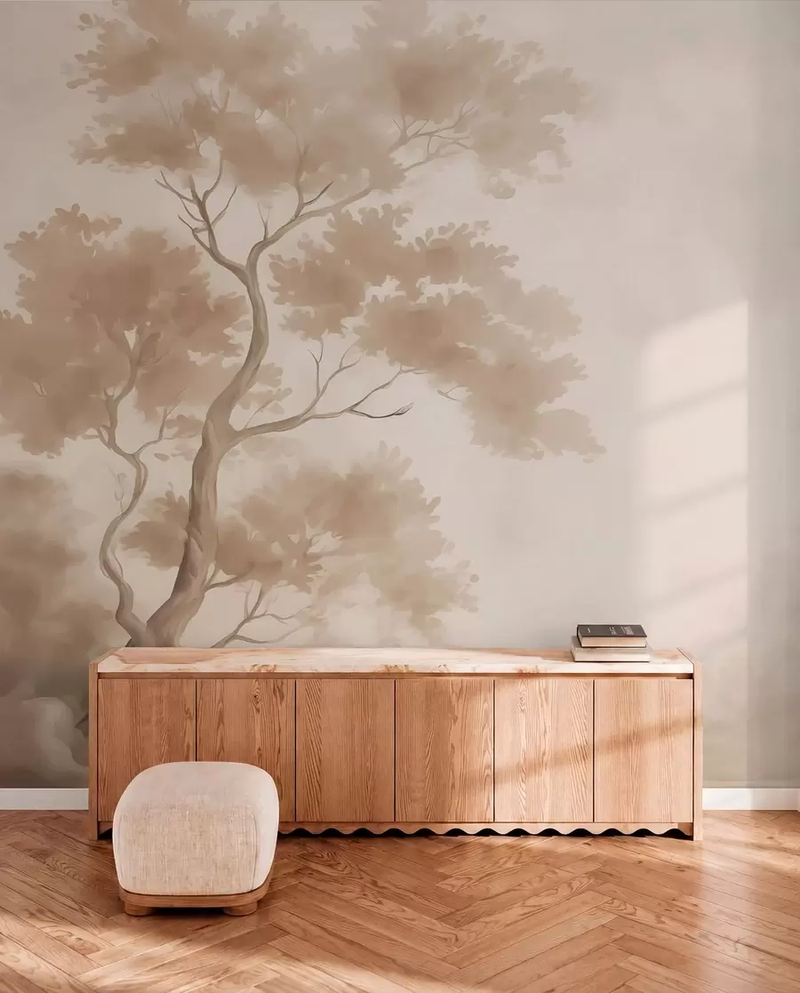 murales de pared Árbol imitación acuarela difuminada w03471