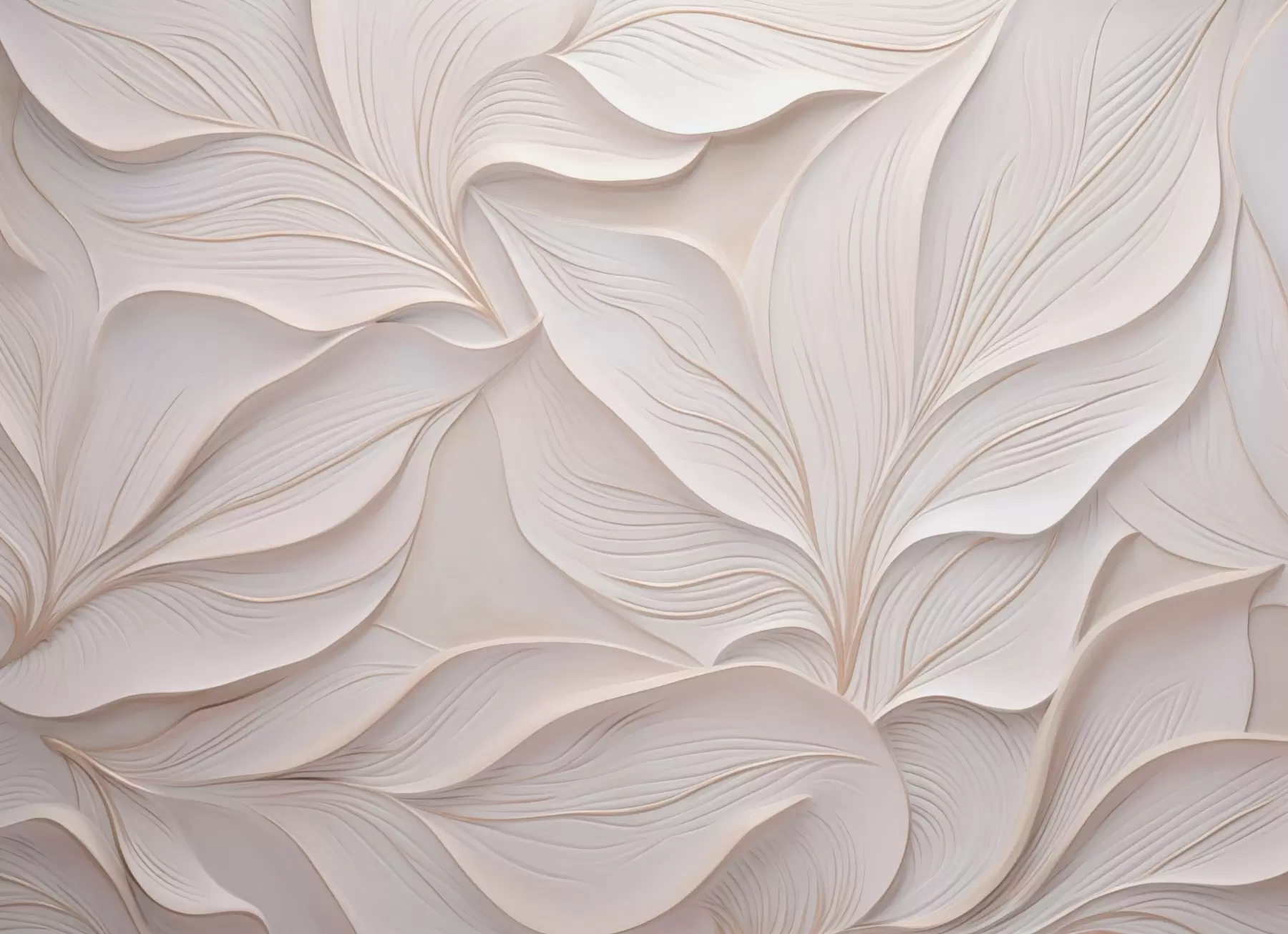murales de pared Delicado follaje en estilo de bajorrelieve w03520