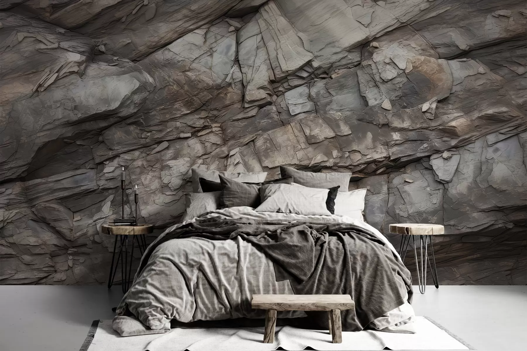 murales de pared Pared de roca pintada w03554