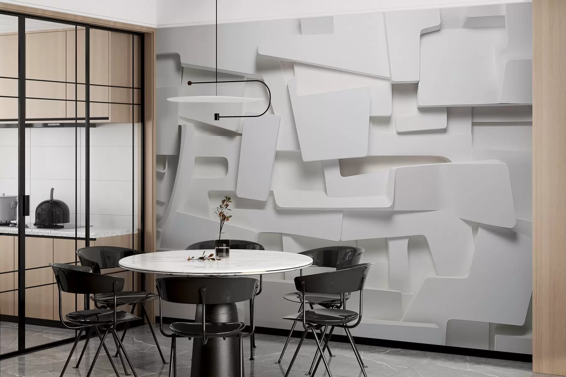 murales de pared Figuras volumétricas salientes w03559