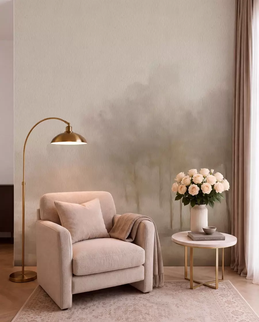 murales de pared Bosque abstracto con efecto sepia w03596