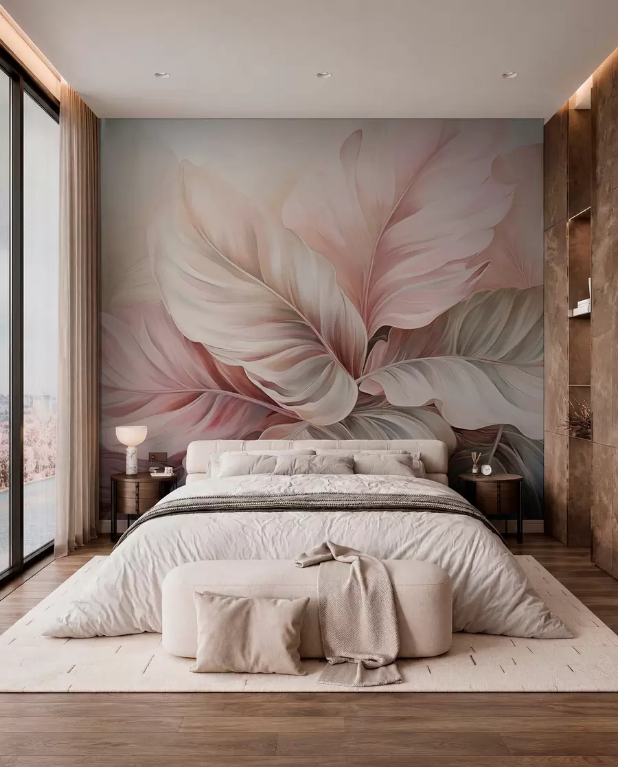 murales de pared Follaje tropical con colores brillantes w03597