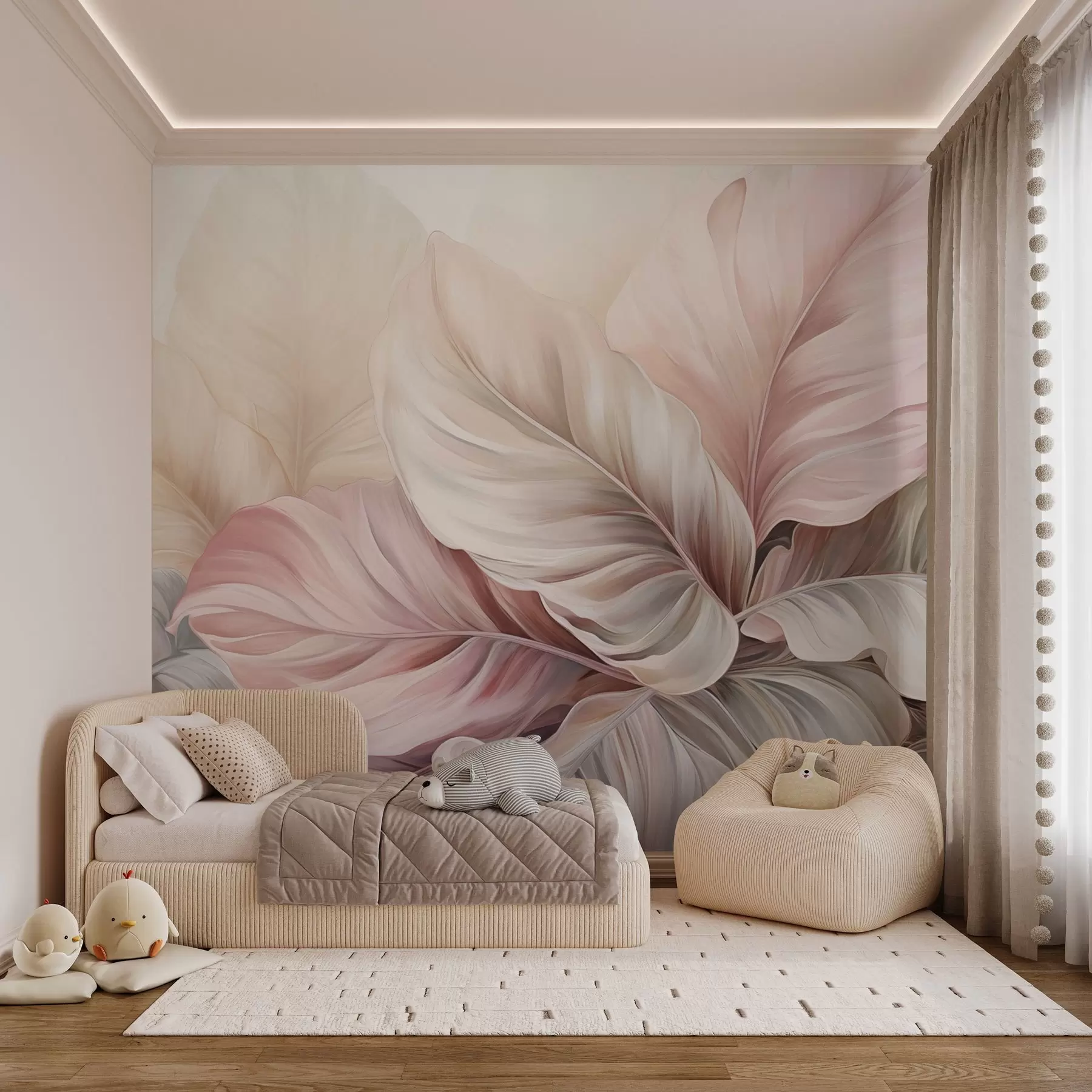 murales de pared Follaje tropical con colores brillantes w03597