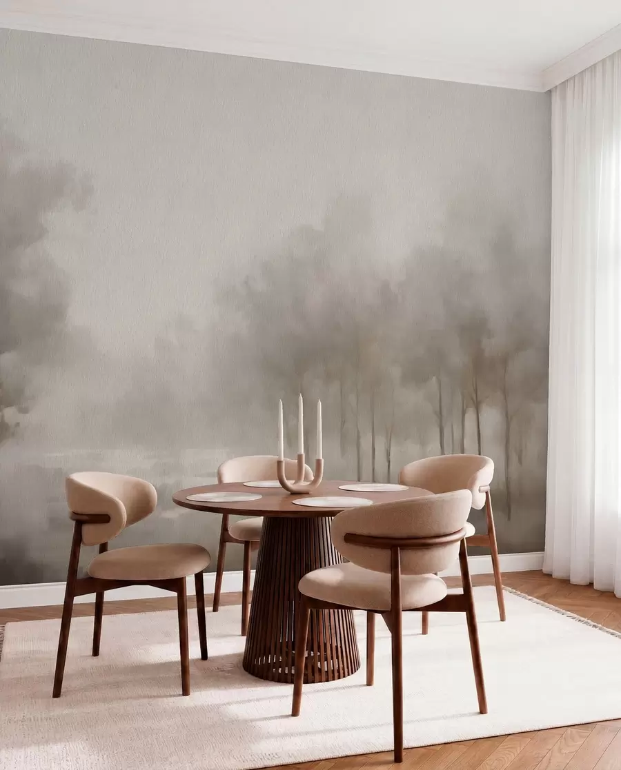 murales de pared Bosque en bruma nacarada w03596v1