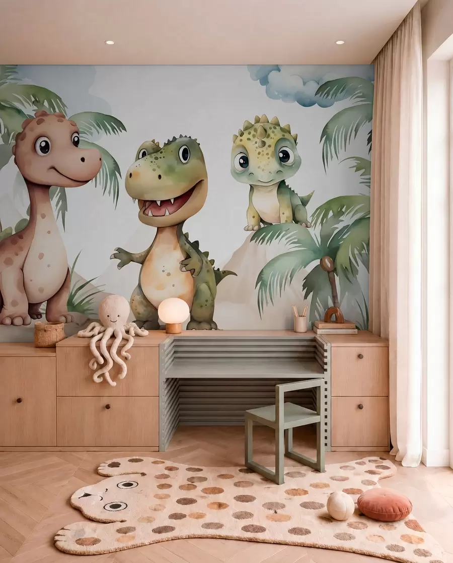 murales de pared Tres pequeños dinosaurios w03675
