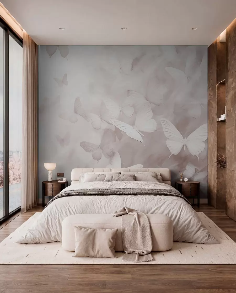 murales de pared Mariposas en la niebla w03841v1