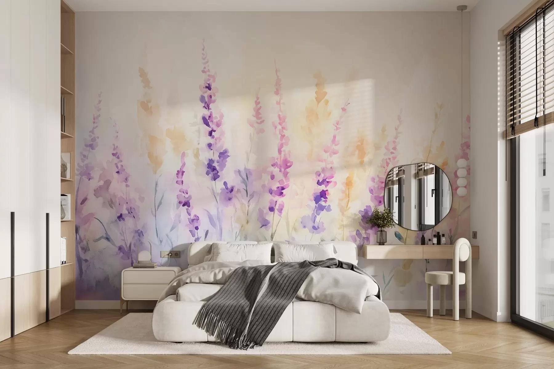 murales de pared Campo de lavanda vintage w09069