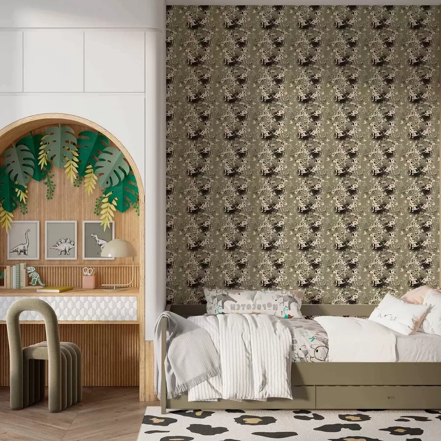 murales de pared Dálmatas sobre fondo de oliva a00122