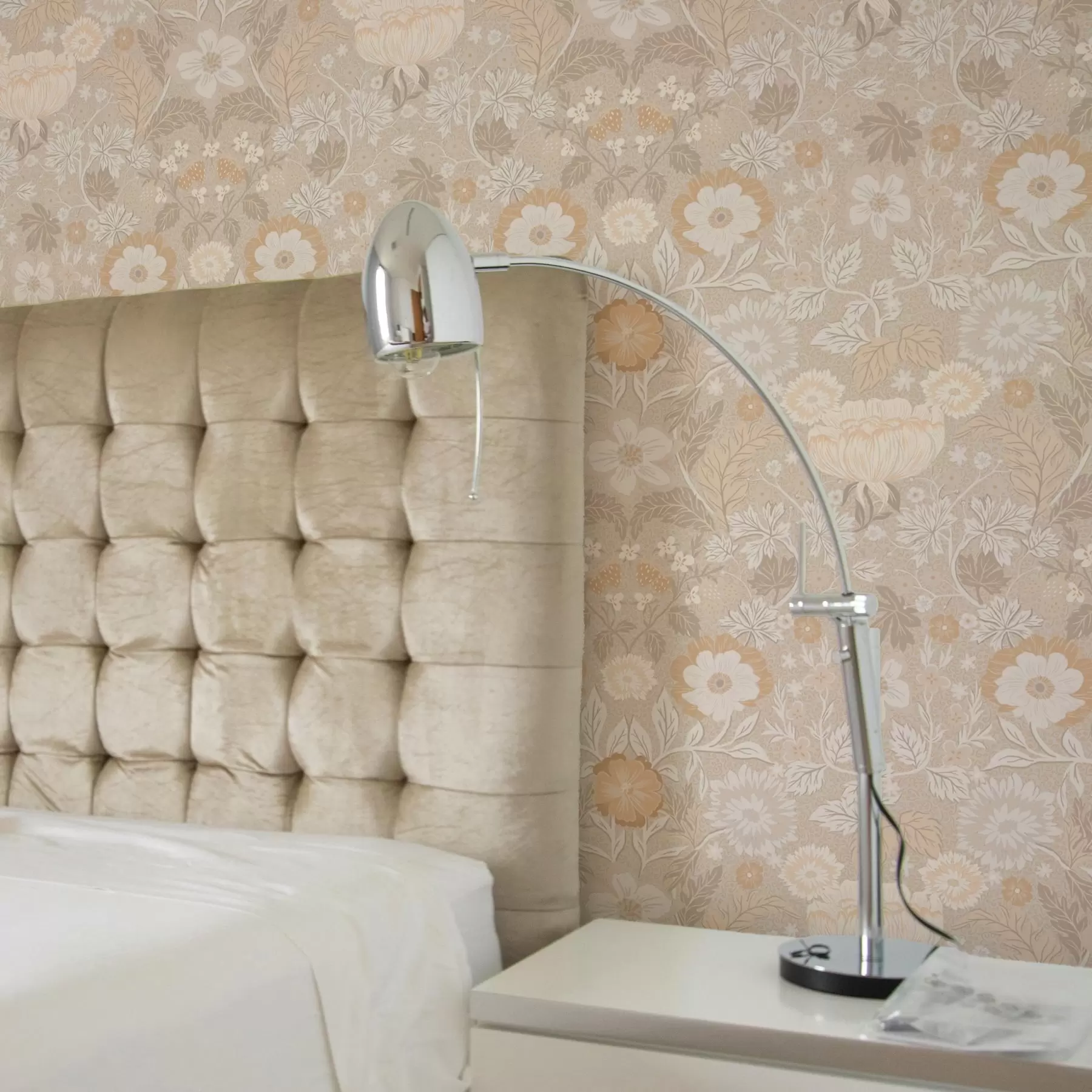 murales de pared Estampado floral beige en tonos pastel a00145