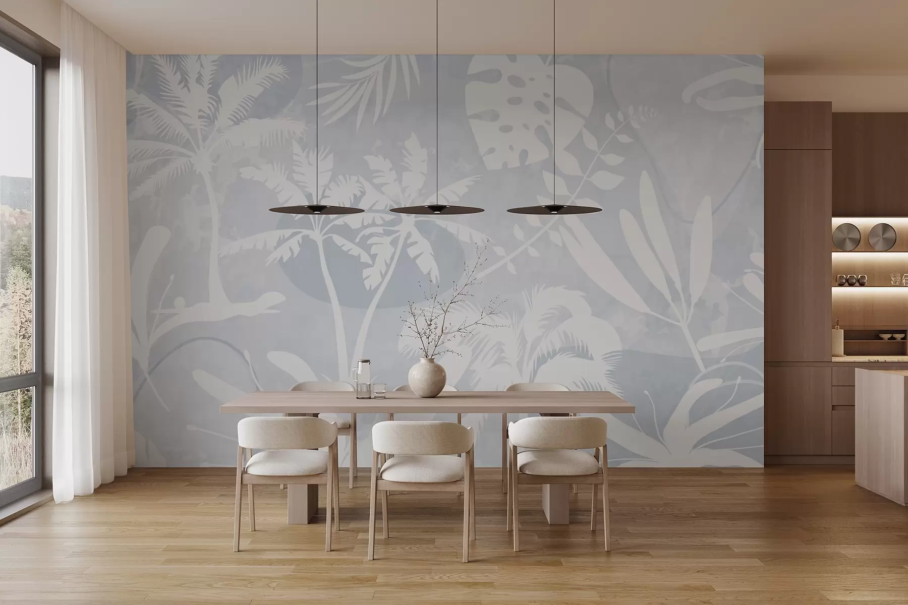 murales de pared Siluetas tropicales w04040v1