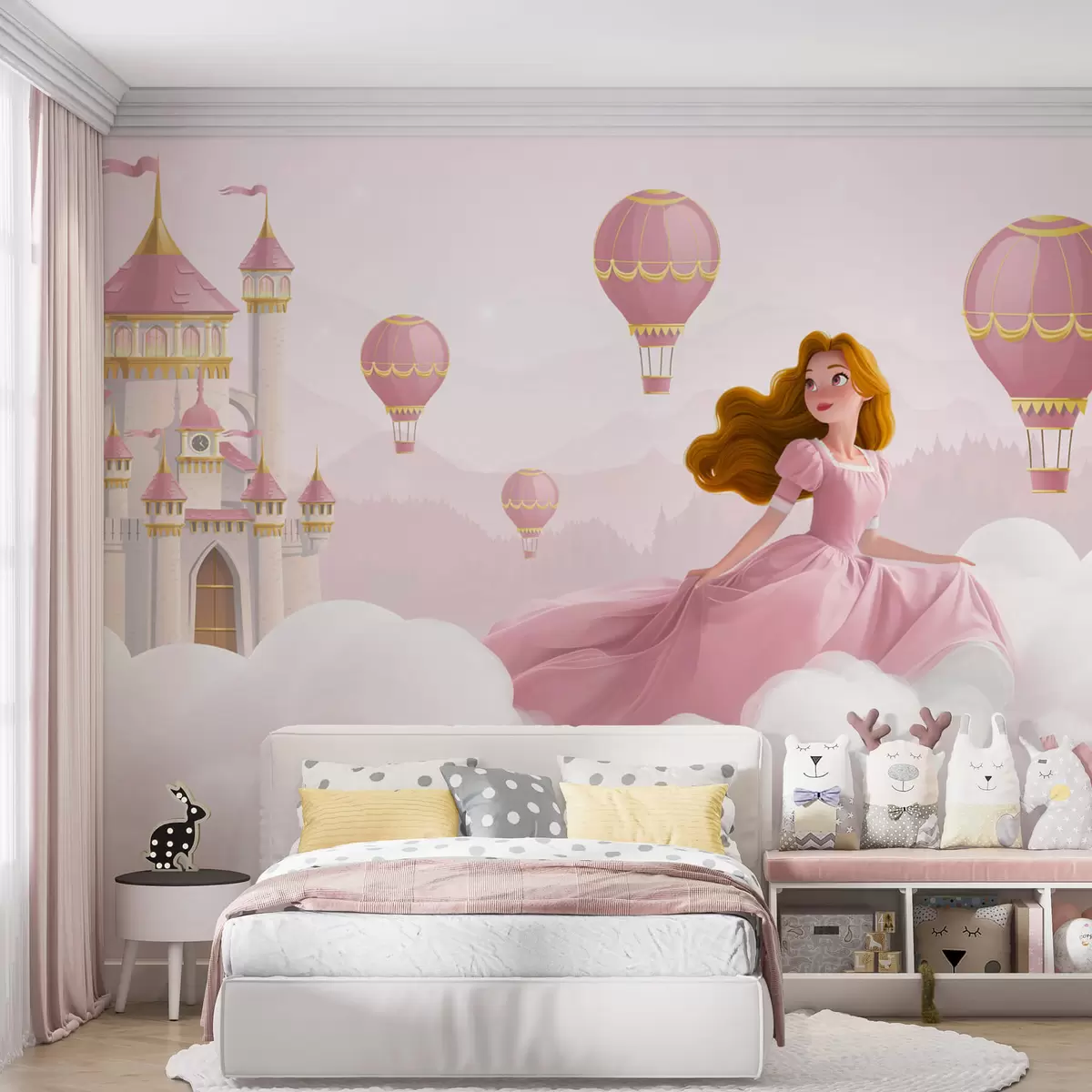 murales de pared Globos sobre el castillo w04015v1
