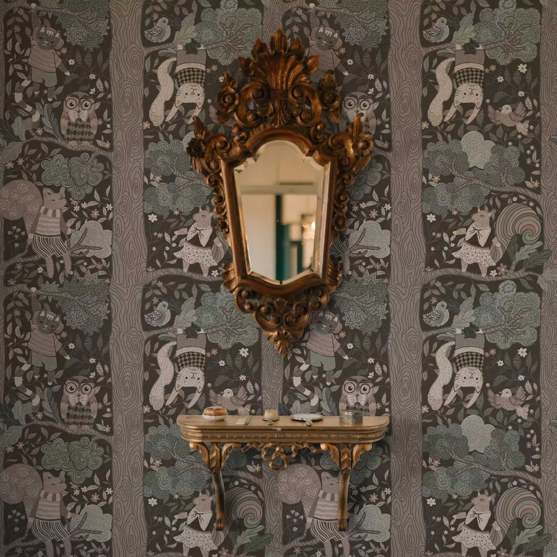 murales de pared Dibujo gráfico a mano de la naturaleza en estilo étnico a00173