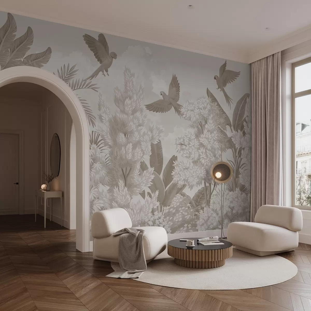 murales de pared Loros en la selva w04105v1