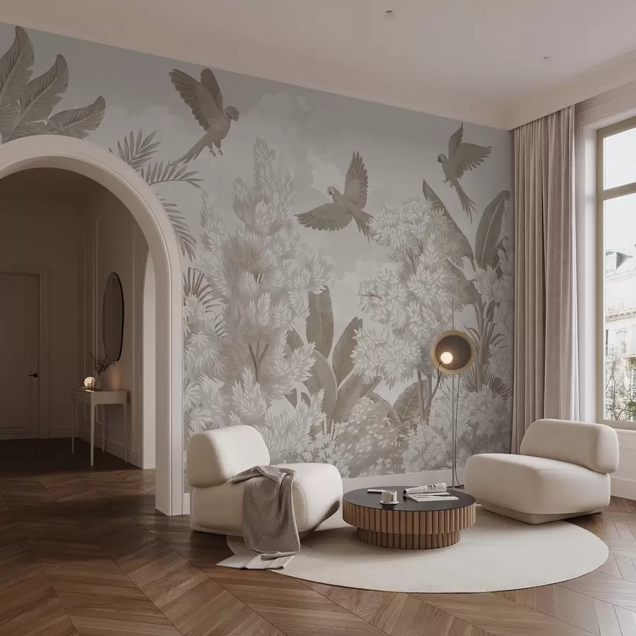 murales de pared Loros en la selva w04105v1