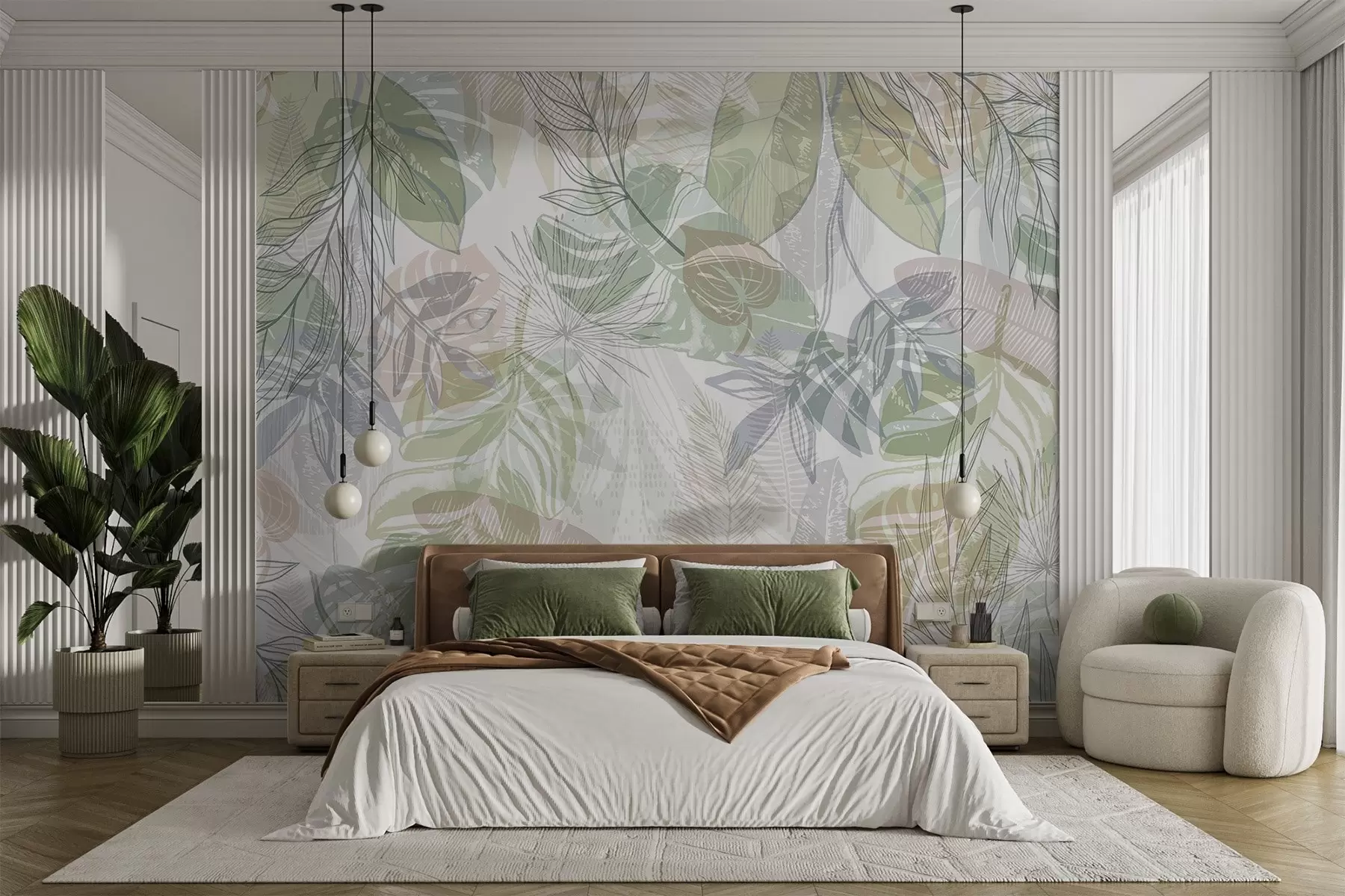 murales de pared Hojas de palma w04107