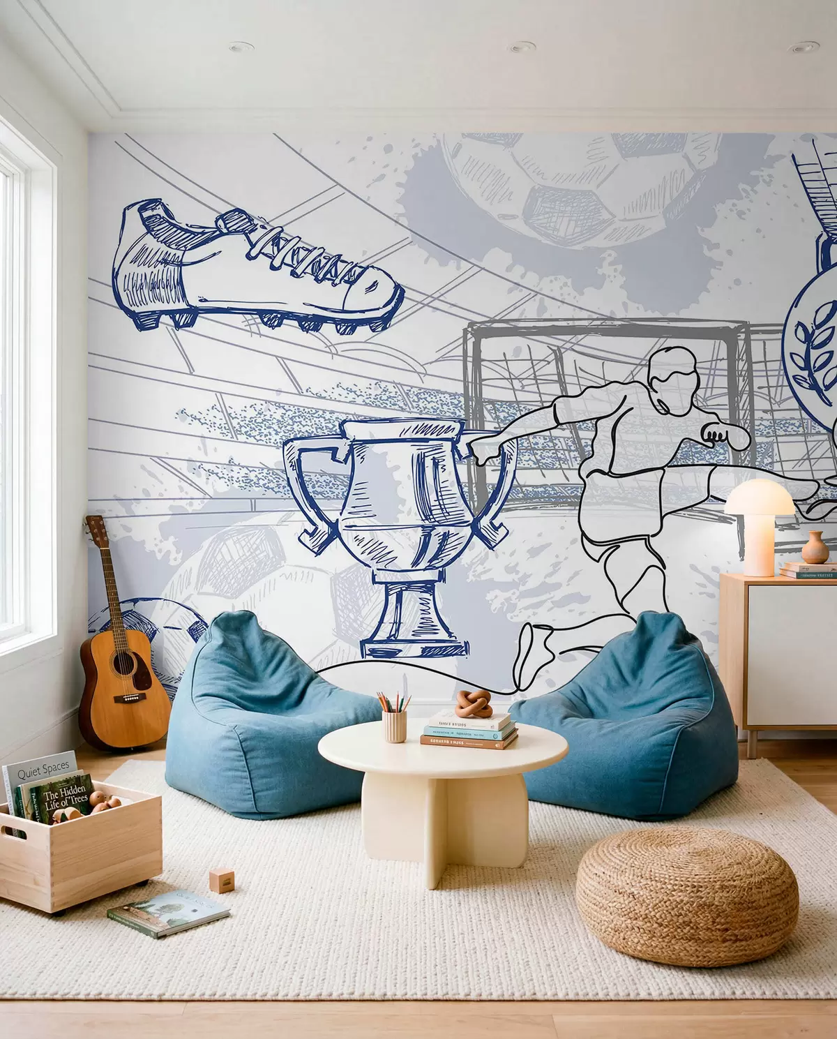murales de pared Bocetos de trofeos de fútbol w04108