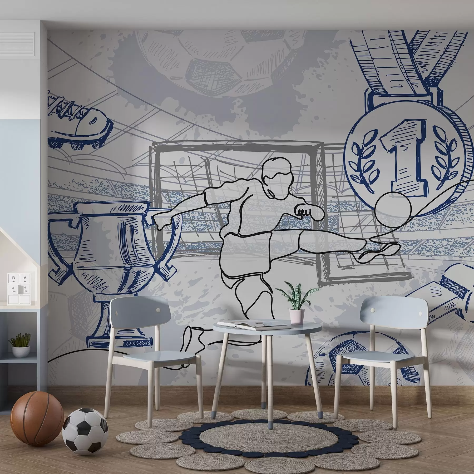 murales de pared Atributos futbolísticos w04108