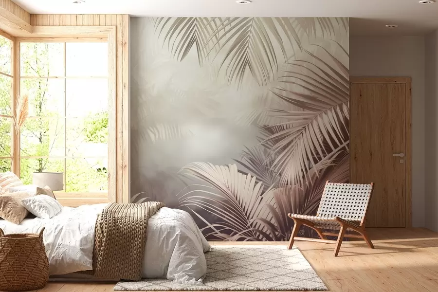 murales de pared selva tropical con un tono neutro w04142v1