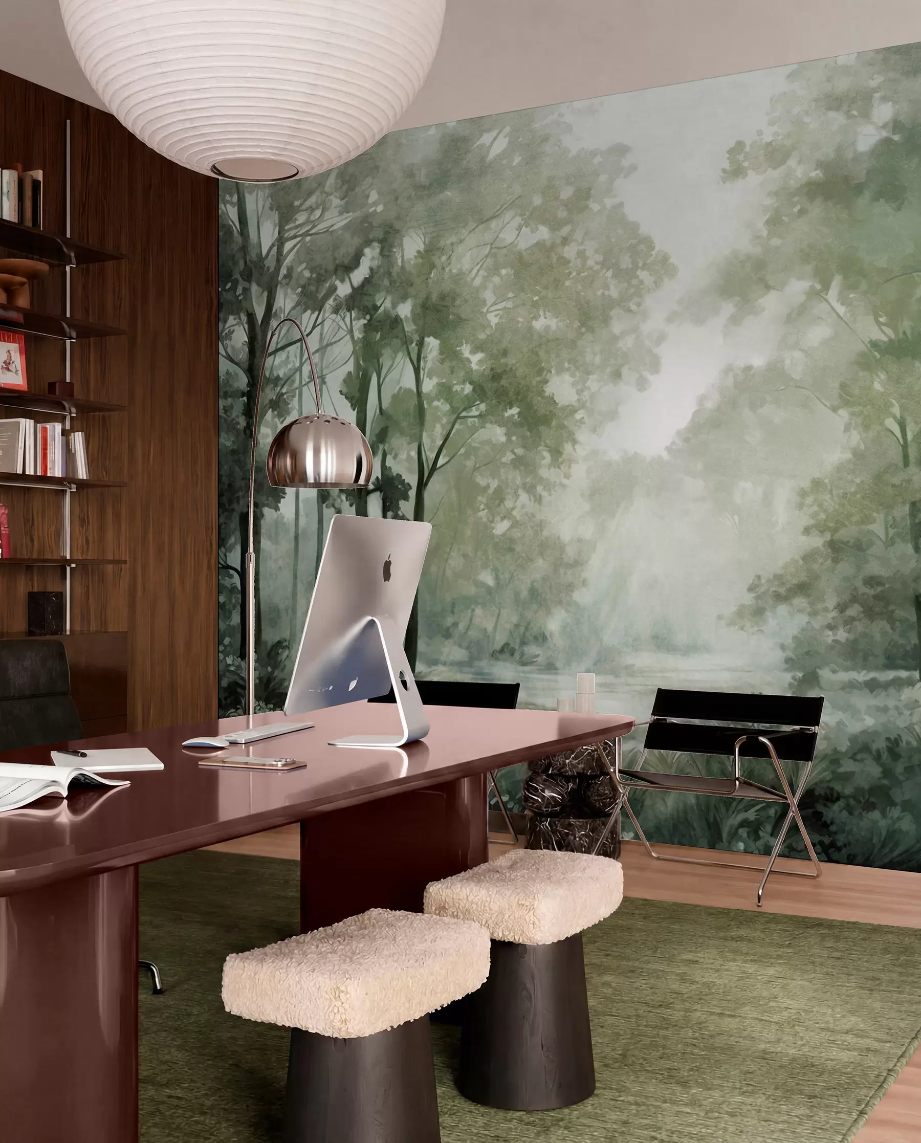murales de pared Bosque verde salvia w09210v2