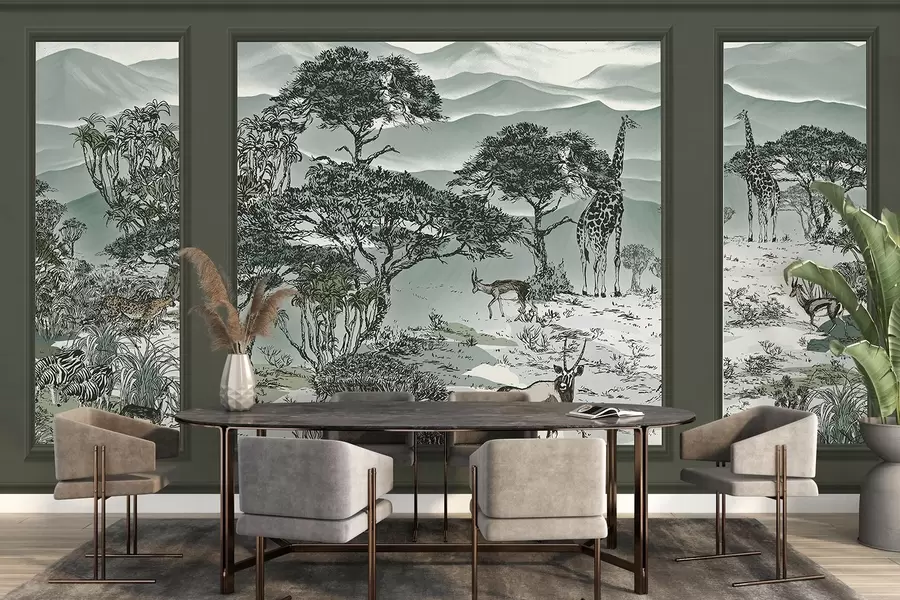 murales de pared Animales africanos w09230v1