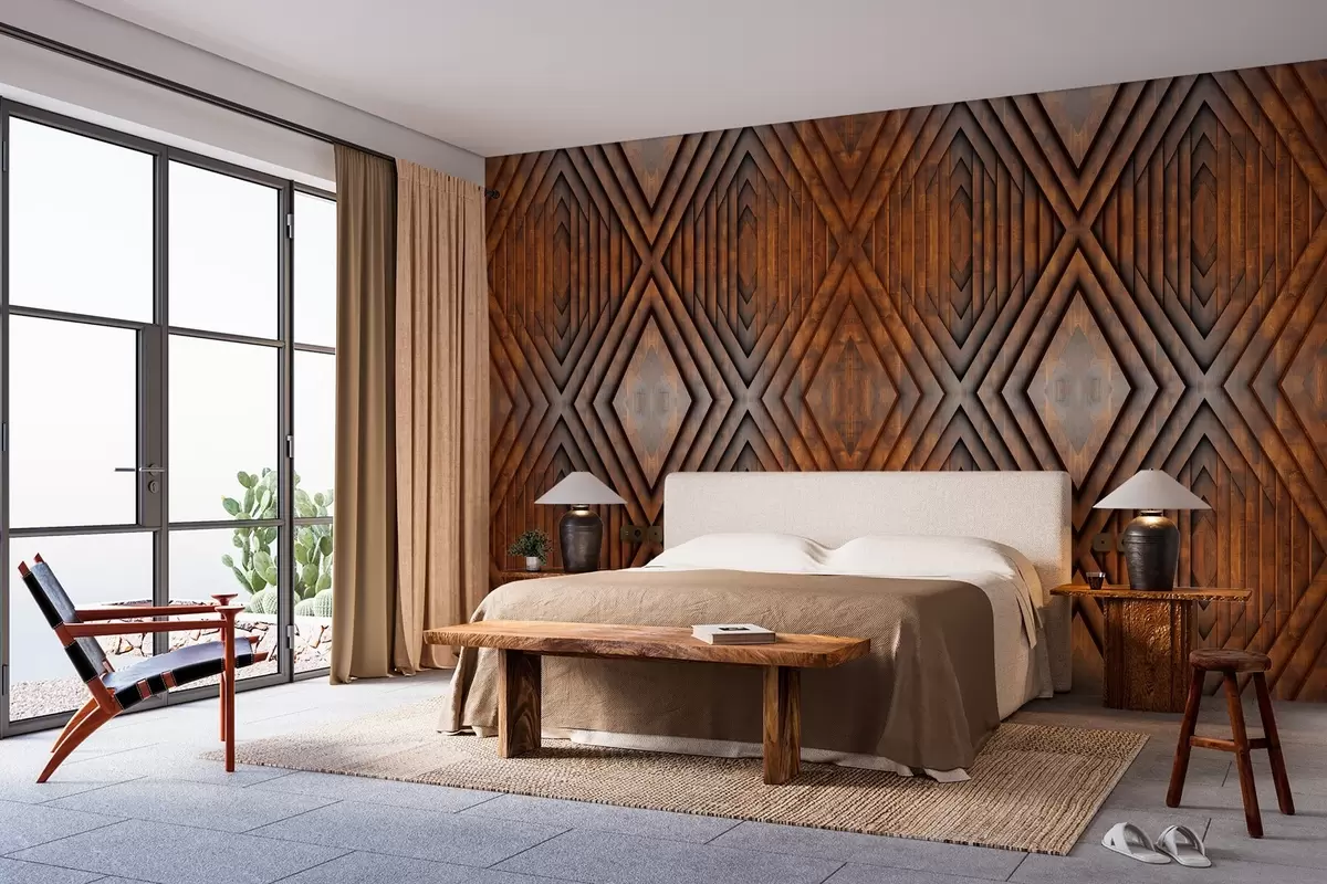 murales de pared imitación de paneles de madera w04168v1