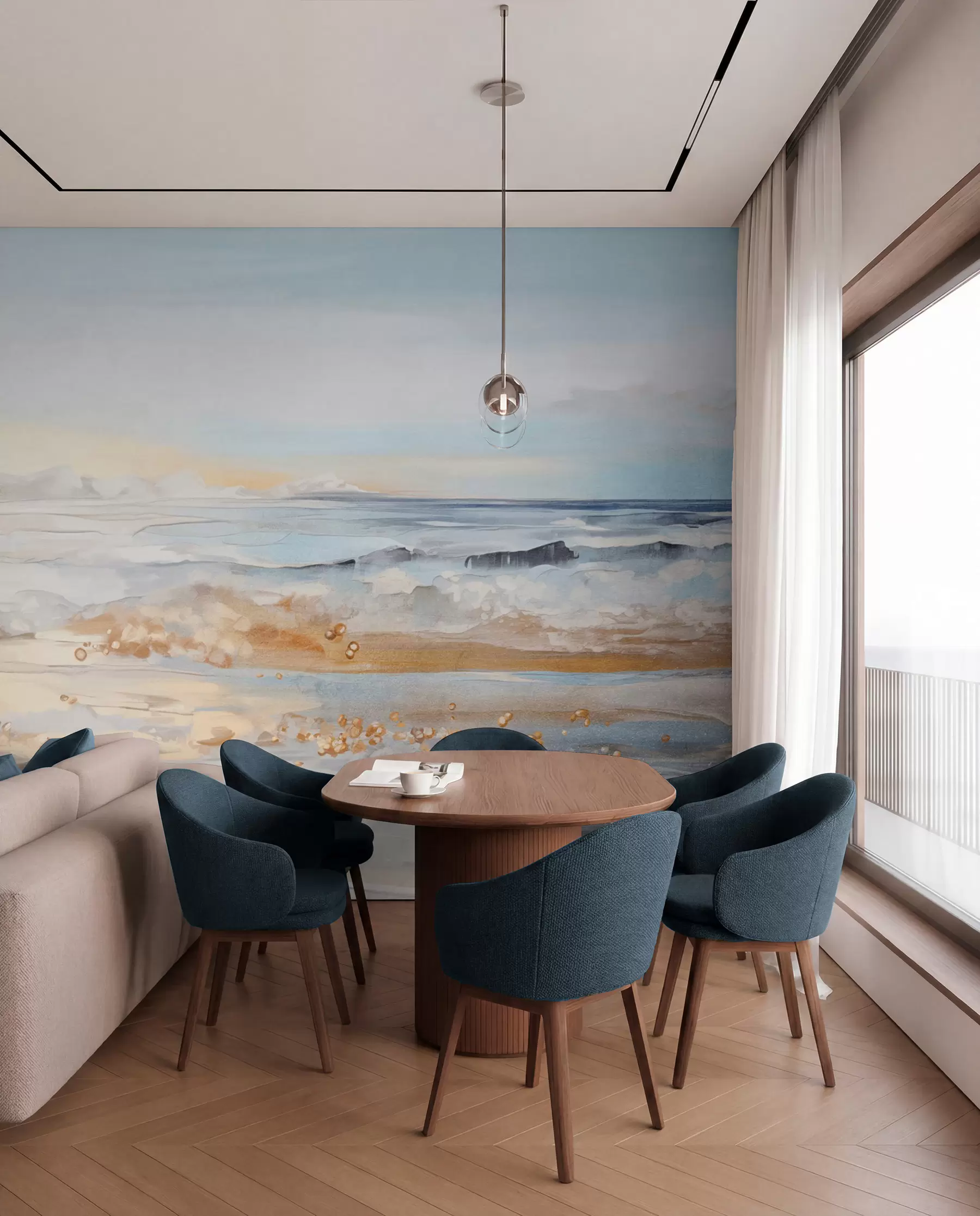 murales de pared Orilla dorada w09234