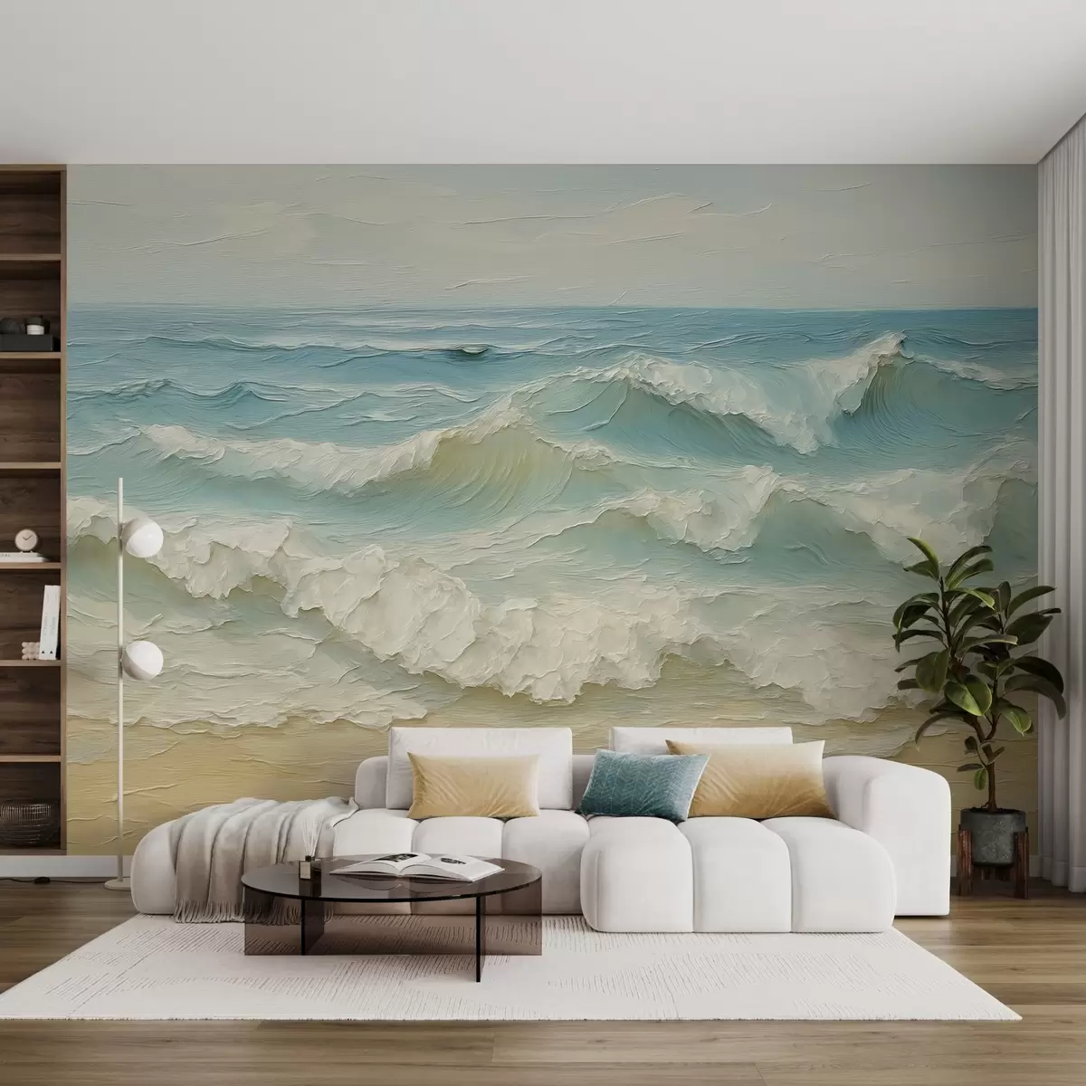 murales de pared Ilusión de ondas volumétricas w04202