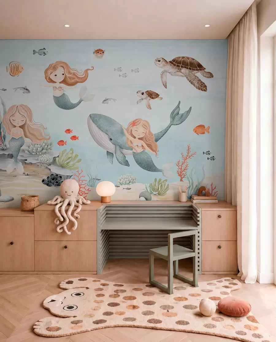 murales de pared Sirenas del mar turquesa w04166