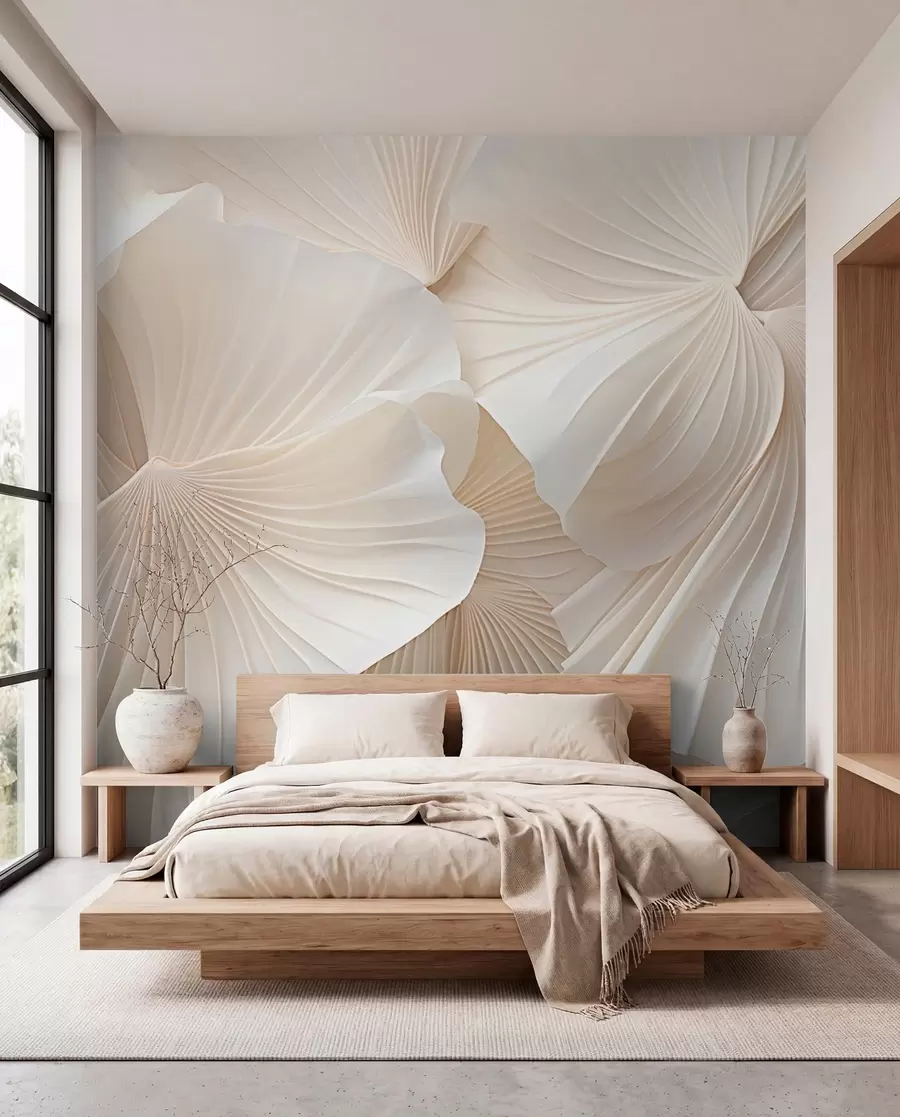 murales de pared pétalos, flores, blanco, crema, textura, ternura, decorativo w04216