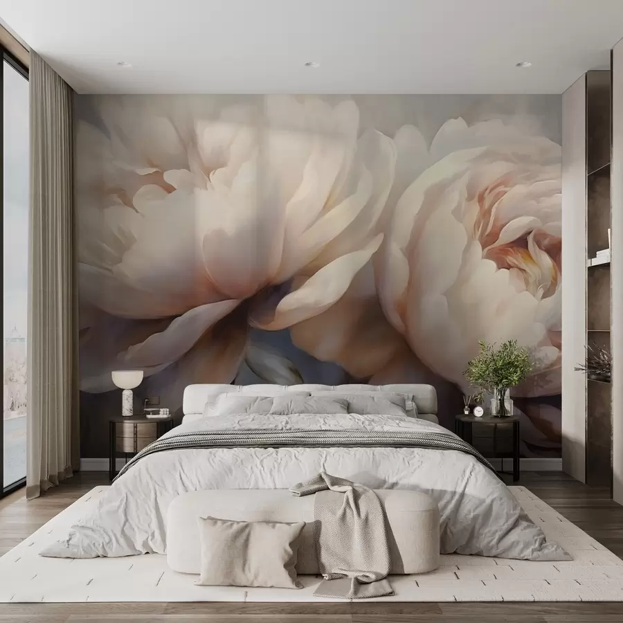 murales de pared Delicadas peonías w04225