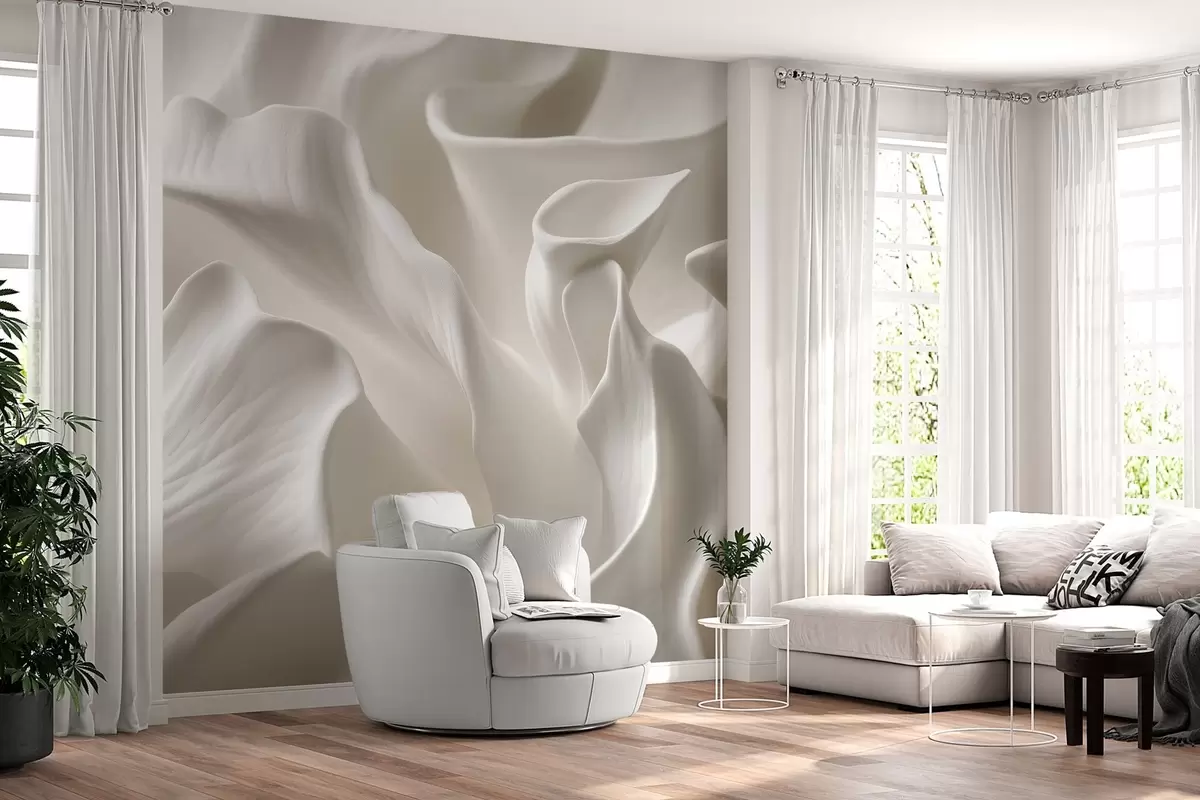 murales de pared pétalos ondulados con imitación de volumen w04212