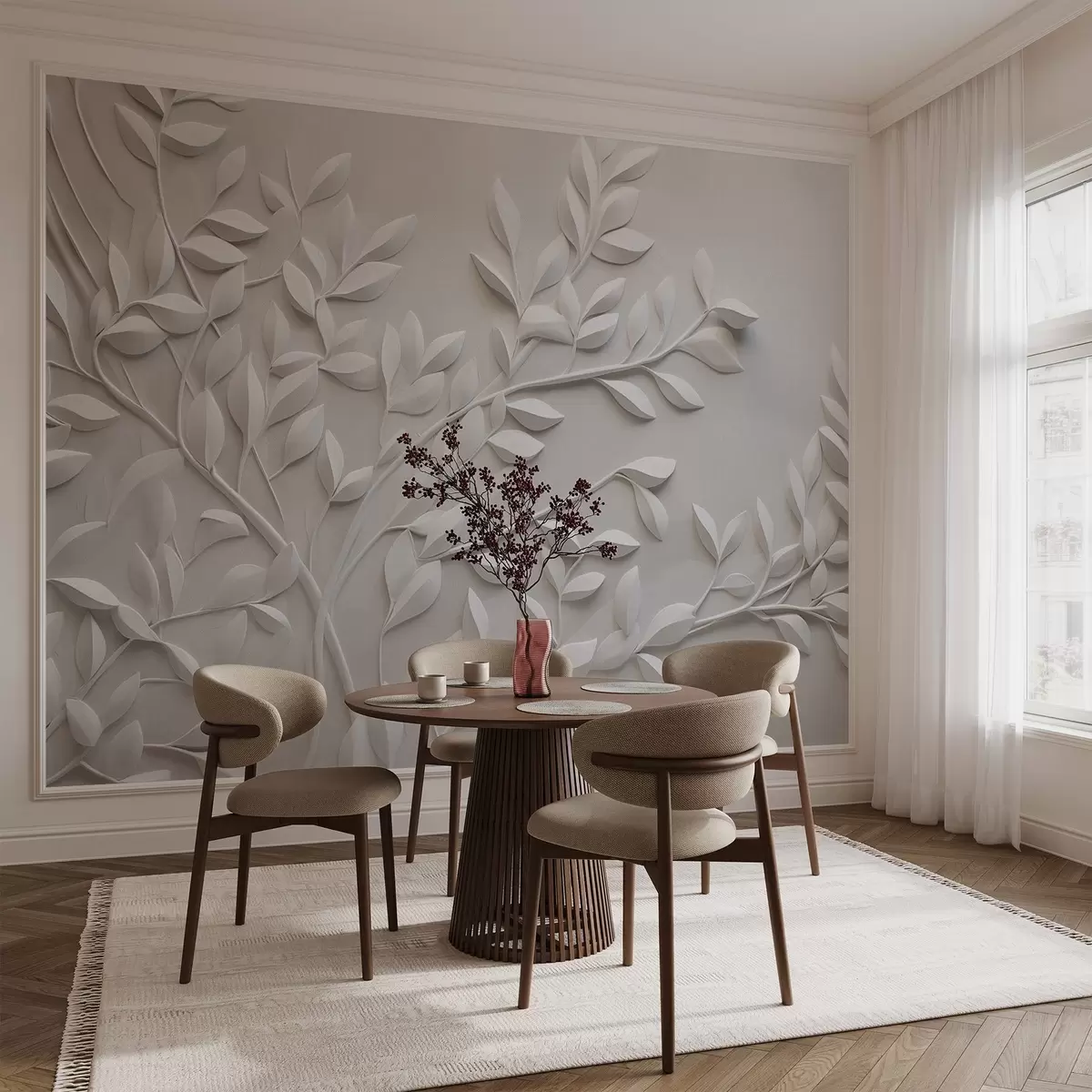 murales de pared Textura monocroma en relieve de la naturaleza w04329