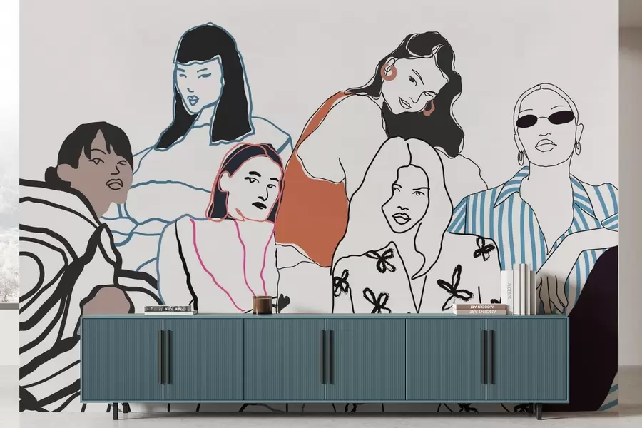 murales de pared Chicas w04359v1