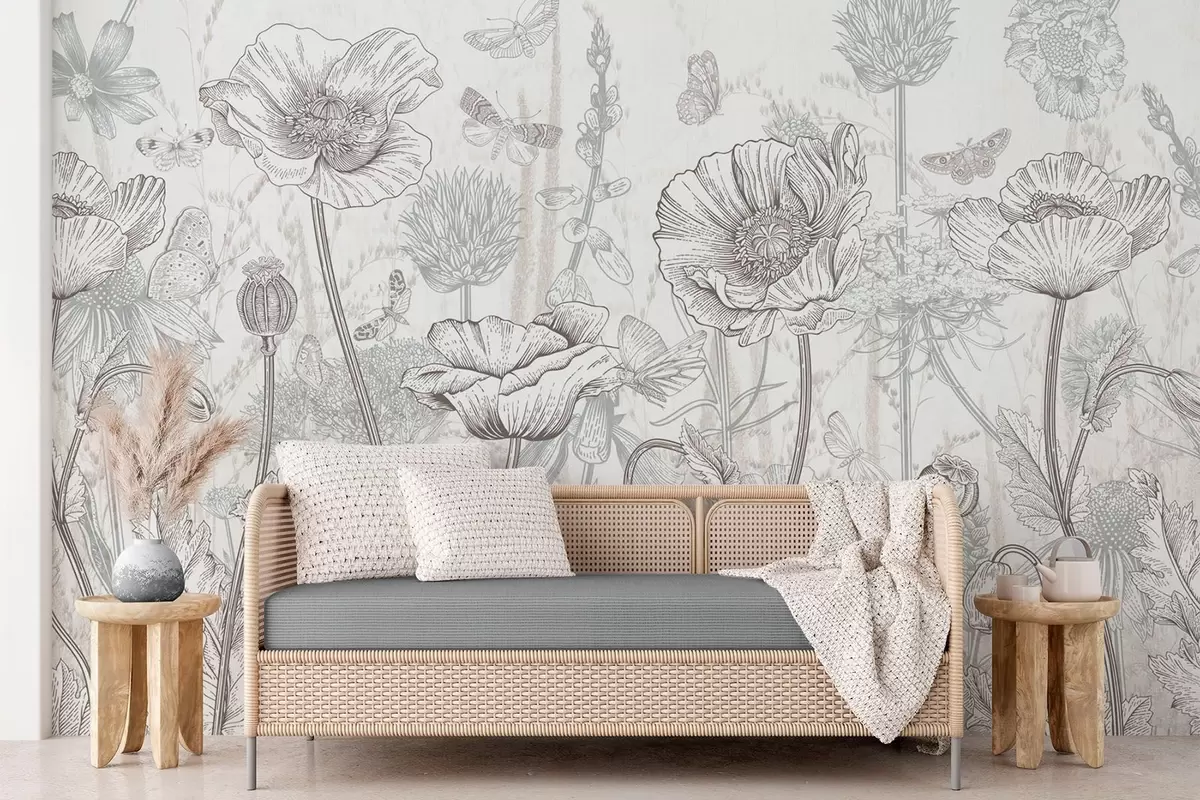 murales de pared flores silvestres w04360v1