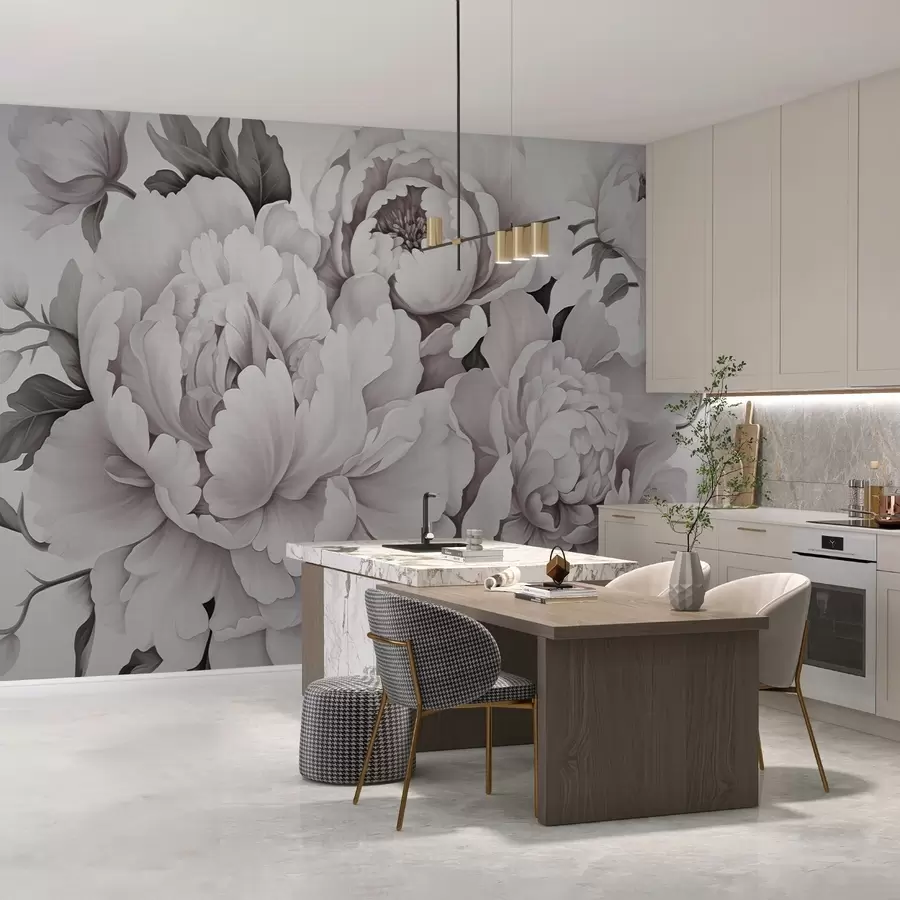 murales de pared Delicadas peonías w04365v2