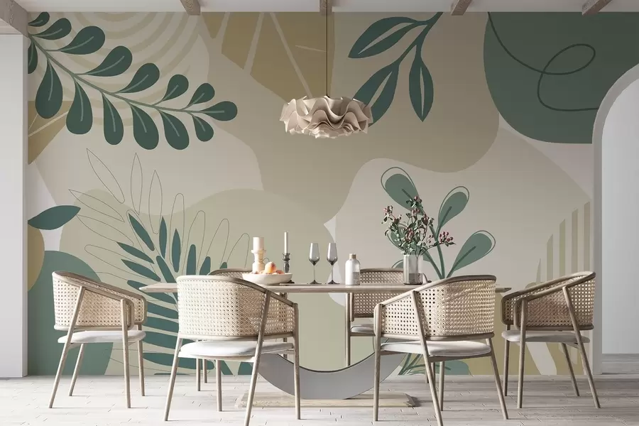 Murales de pared Abstracción, hojas w04366v2 murales de pared Abstracción, hojas w04366v2