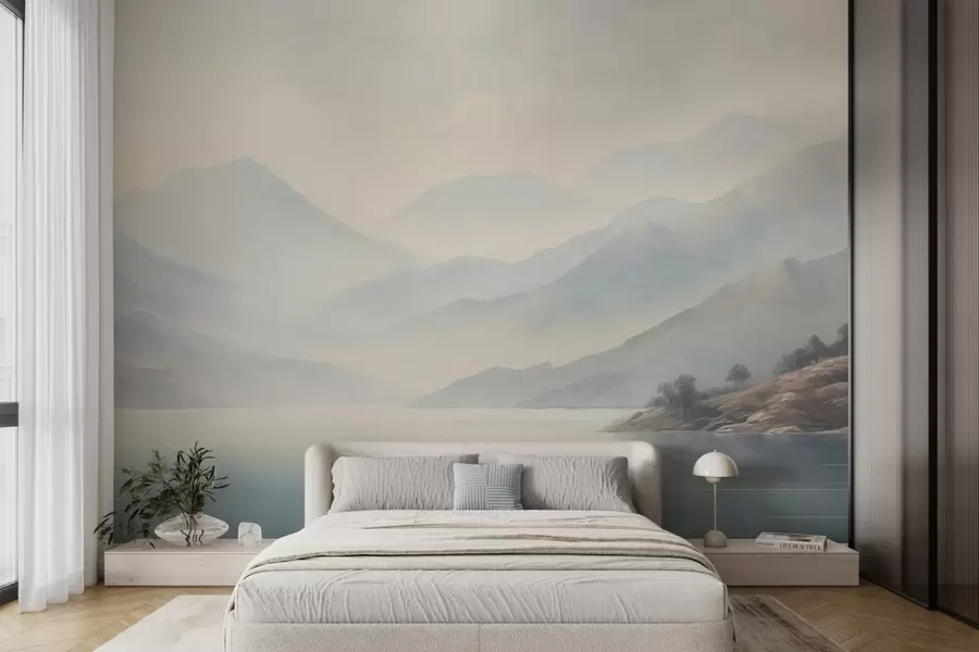 murales de pared Montañas junto al lago w04382