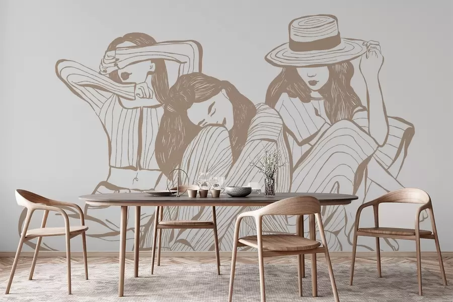 Murales de pared Chicas tonos beige w04384v2 murales de pared Chicas tonos beige w04384v2