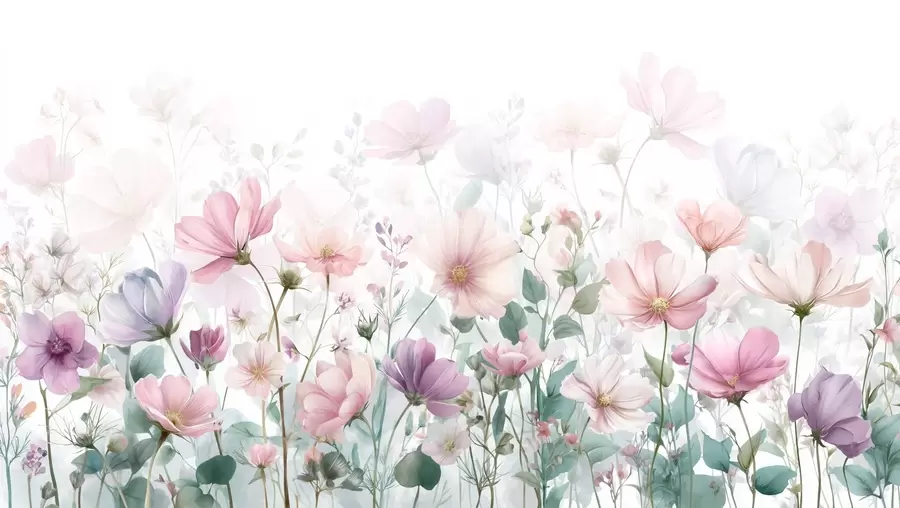 murales de pared delicadas flores silvestres w04171