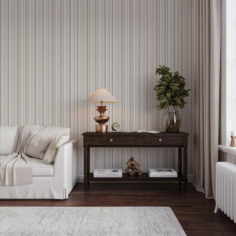 murales de pared Rayas beige-rosa con detalles blancos a00505