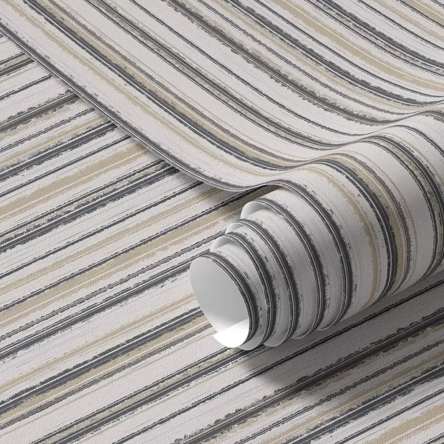murales de pared Rayas en tonos gris-beige y amarillentos a00508