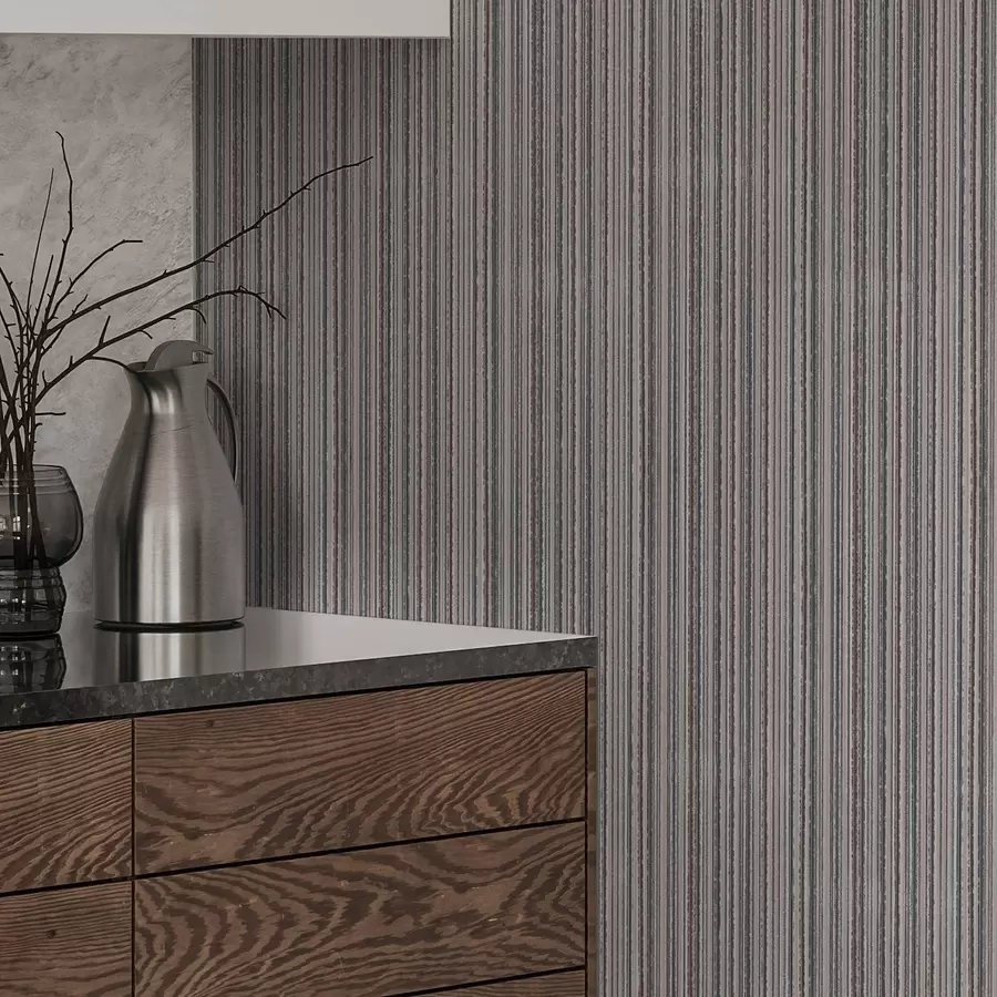murales de pared Rayas densas en tonos marrón-gris a00548
